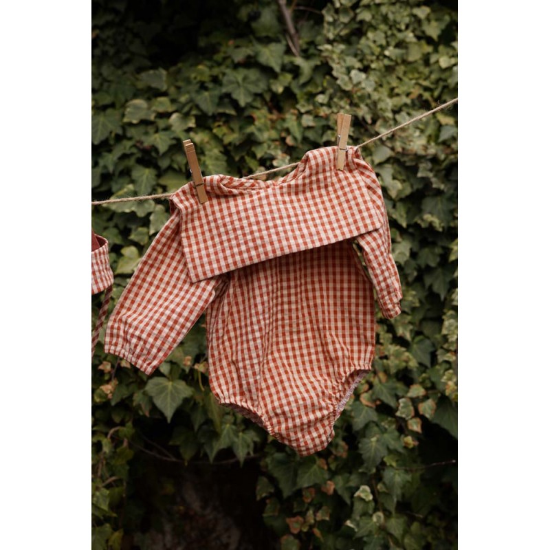 Body cu carouri natur/teracota