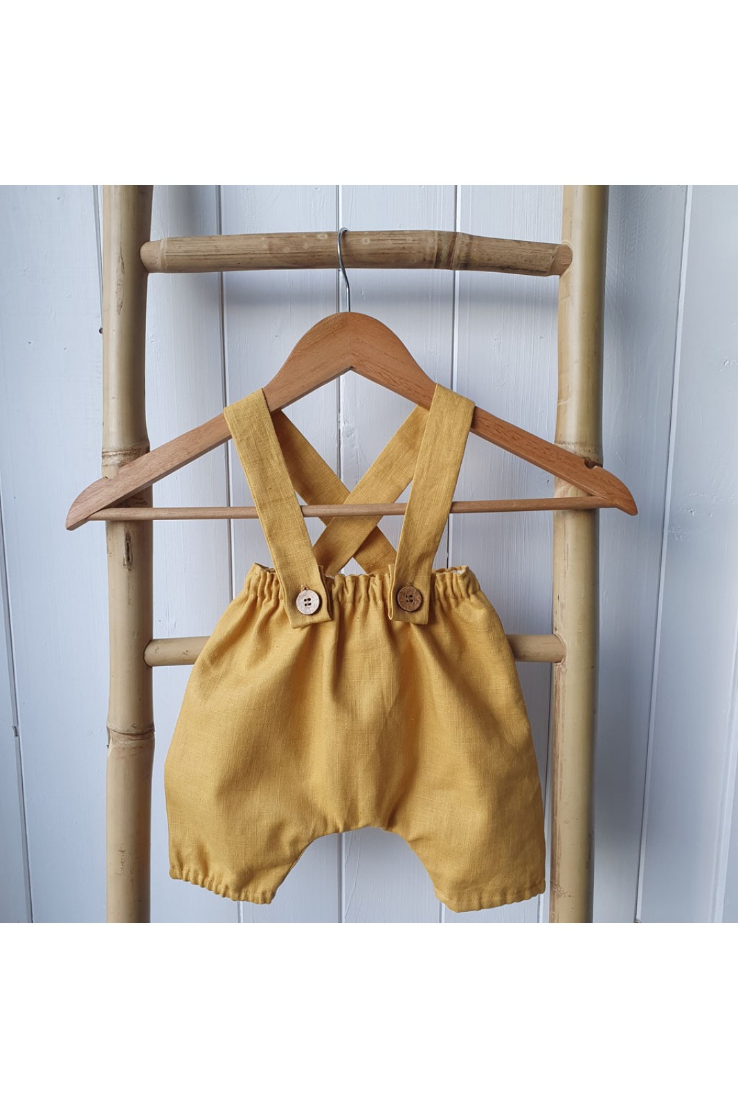 Salopeta tip pantalon ocru 3/4