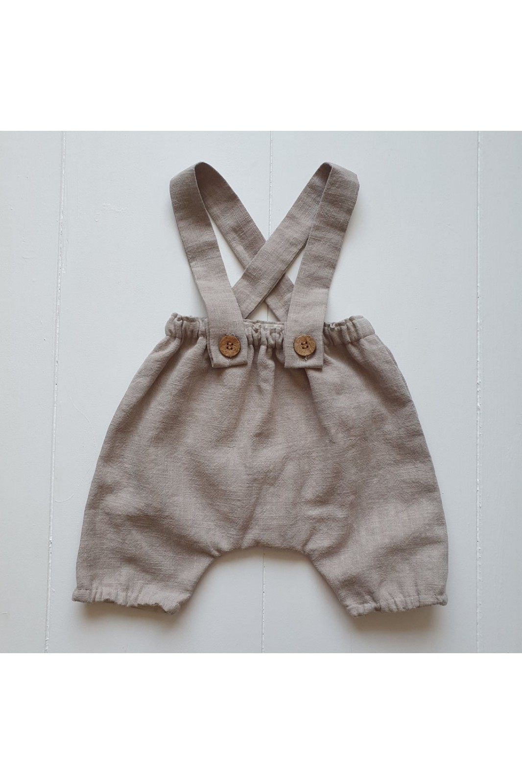 Salopeta tip pantalon bej 3/4